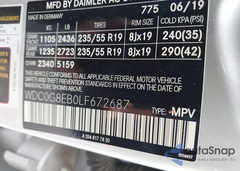 2020 Mercedes-Benz Glc 300 4Matic from USA, damaged, VIN WDC0G8EB0LF672687